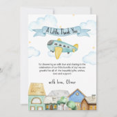 Cute Adventure Awaits Aviator Baby Shower  Bedankkaart (Voorkant)
