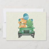 Cute Adventure Dinosauriërs Baby Shower RSVP Kaart (Achterkant)