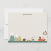 Cute Adventure Woodland Kinder Stationery Notitiekaartje (Voorkant)