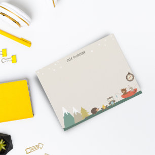 Cute Adventure Woodland Kinder Stationery Notitiekaartje