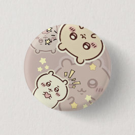 Cute Aesthetic Cream Bear Pin | Minimalist Soft  Ronde Button 3,2 Cm