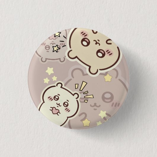 Cute Aesthetic Cream Bear Pin | Minimalist Soft  Ronde Button 3,2 Cm (Voorkant)