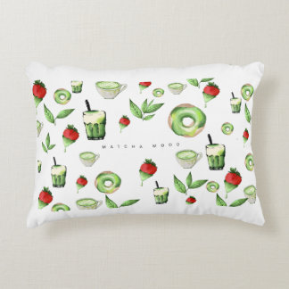 Cute Aesthetic Matcha en Fruit Worpillow Accent Kussen