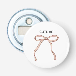 Cute AF Roze Coquette Lint Boog Button Flesopener