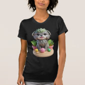 Cute Affenpinscher Succulent | 3D Grey Monkey Dog T-shirt (Voorkant)