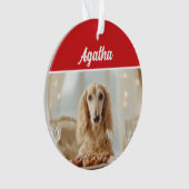 Cute Afghan Hound Dog Holiday Christmas Photo Ornament (voorkant)