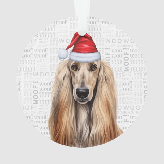 Cute Afghan Hound Dog Holiday Christmas Photo Ornament (achterkant)