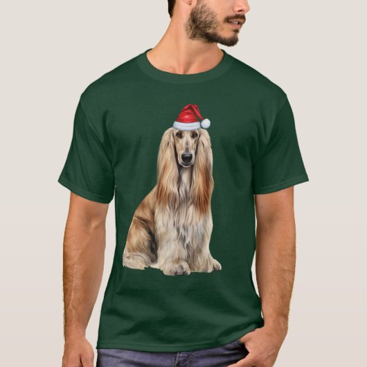 Cute Afghan Hound Dog Lover Funny Christmas T-shirt (Voorkant)