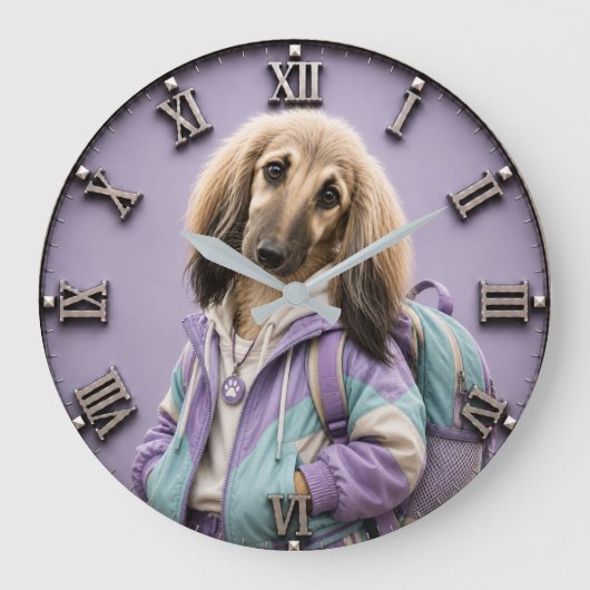 Cute Afghan Hound Puppy Grote Klok (Voorkant)