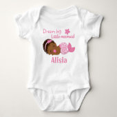 Cute African American Baby Girl Mermaid Bodysuit (Voorkant)