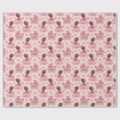 Cute African American Baby Girl Pink Cadeaupapier (Vlak)