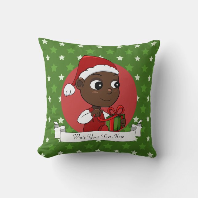 Cute African American baby met een kerstpet Kussen (Voorkant)
