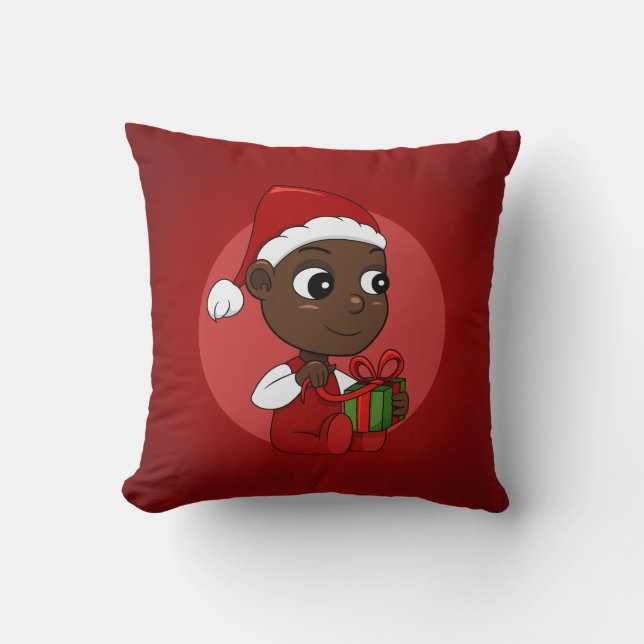 Cute African American baby met een kerstpet Kussen (Voorkant)