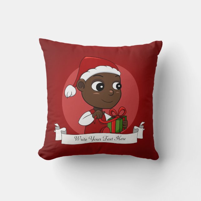 Cute African American baby met een kerstpet Kussen (Voorkant)
