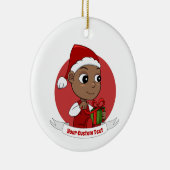 Cute African American baby met een Santa hat Keramisch Ornament (Rechts)