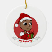 Cute African American baby met een Santa hat Keramisch Ornament (Voorkant)