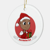 Cute African American baby met een Santa hat Keramisch Ornament (Links)