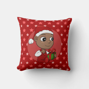 Cute African American baby met een Santa hat Kussen