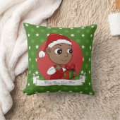 Cute African American baby met een Santa hat Kussen (Deken)