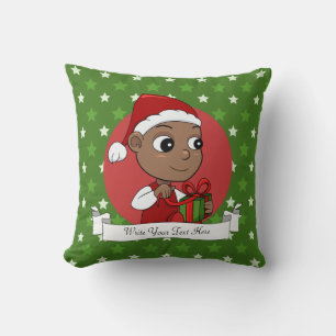 Cute African American baby met een Santa hat Kussen