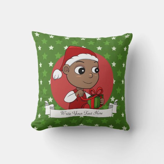 Cute African American baby met een Santa hat Kussen (Voorkant)