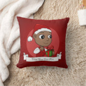 Cute African American baby met een Santa hat Kussen (Deken)