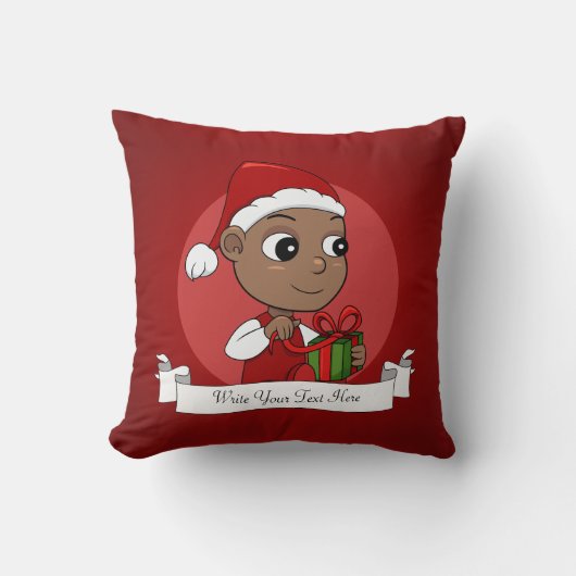 Cute African American baby met een Santa hat Kussen (Voorkant)