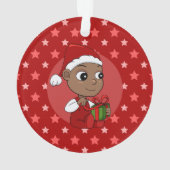 Cute African American baby met een Santa hat Ornament (achterkant)
