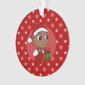 Cute African American baby met een Santa hat Ornament (voorkant)