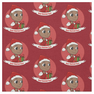 Cute African American baby met een Santa hat Stof