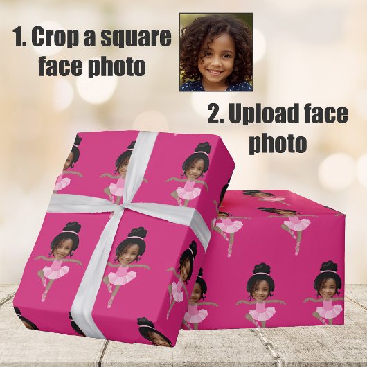 Cute African American Ballerina Custom Photo Cadeaupapier