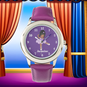 Cute African American ballerina Horloge