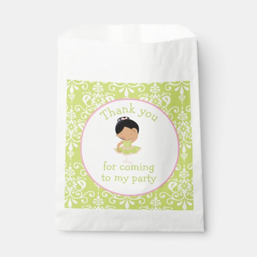 Cute African American Ballerina 'Ik ben naar toe g Bedankzakje (Voorkant)