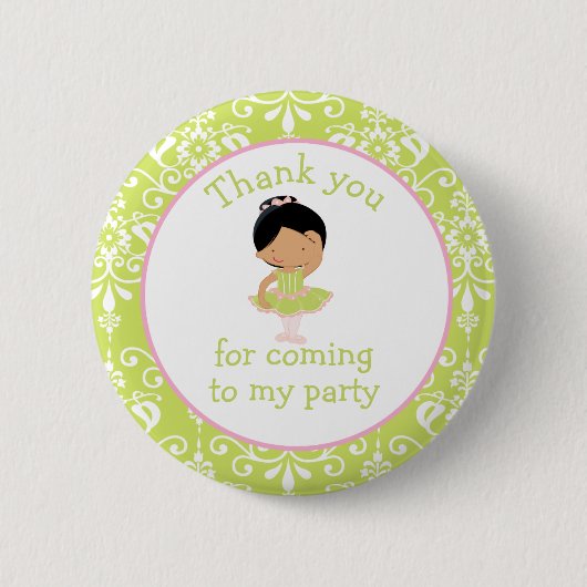 Cute African American Ballerina 'Ik ben naar toe g Ronde Button 5,7 Cm (Voorkant)