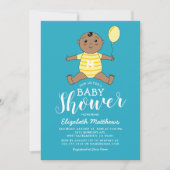 Cute African American Boy Baby shower Kaart (Voorkant)