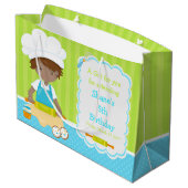 Cute African American Boy Baking Bedankt Groot Cadeauzakje (Achterkant Gekanteld)