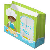 Cute African American Boy Baking Bedankt Groot Cadeauzakje (Voorkant Gekanteld)