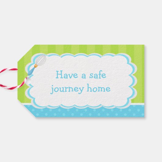 Cute African American Boy Baking Birthday Party Cadeaulabel (Achterkant Horizontaal)