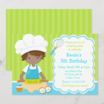 Cute African American Boy Baking Birthday Party