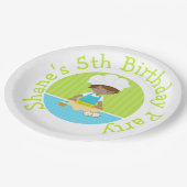 Cute African American Boy Baking Birthday Party Papieren Bordje (Gekanteld)