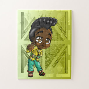 Cute African American Boy Legpuzzel