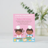 Cute African American Cooking Birthday Party Kaart (Staand voorkant)