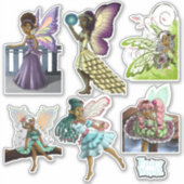 Cute African American Fairies Sticker (Voorkant)
