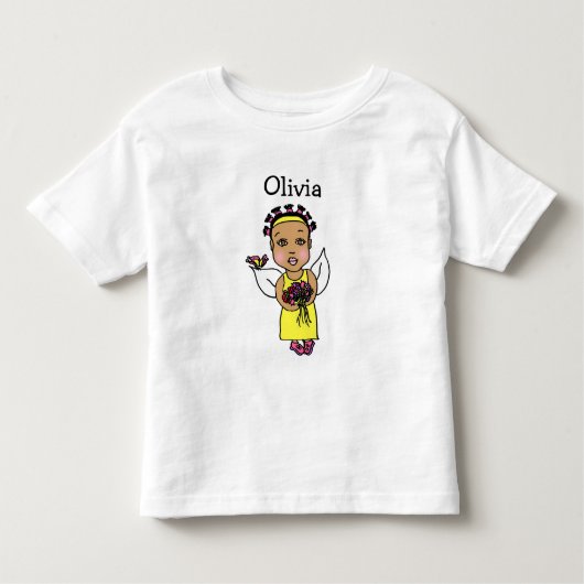 Cute African-American Fairy Whimsical Folk Art Kinder Shirts (Voorkant)