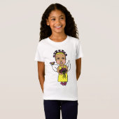 Cute African-American Fairy Whimsical Folk Art T-shirt (Voorkant volledig)