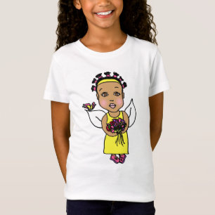 Cute African-American Fairy Whimsical Folk Art T-shirt