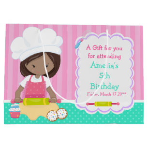 Cute African American Girl Baking Bedankt Groot Cadeauzakje