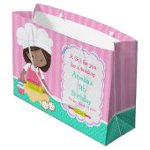 Cute African American Girl Baking Bedankt Groot Cadeauzakje (Achterkant Gekanteld)