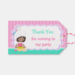 Cute African American Girl Baking Birthday Party Cadeaulabel