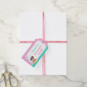 Cute African American Girl Baking Birthday Party Cadeaulabel (Met Touw)